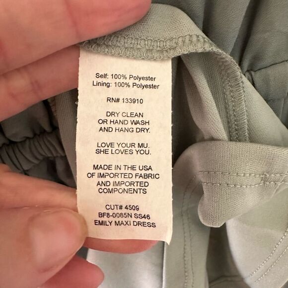Show Me Your MuMu Emily Maxi Dress in Silver Sage Crisp Size Small - Picture 5 of 5